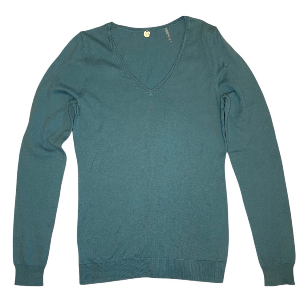 Margaret O’Leary Teal V-Neck Sz S NWT